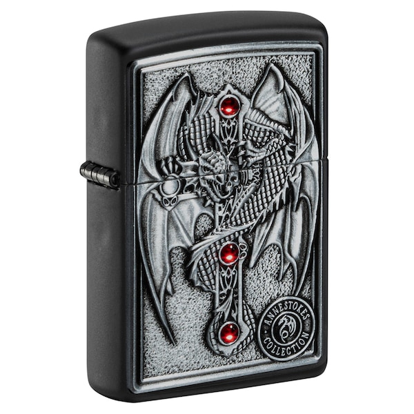 Zippo 2024 Zippo Winged Dragon Cross, Black Matte, ZIP-49755 - main